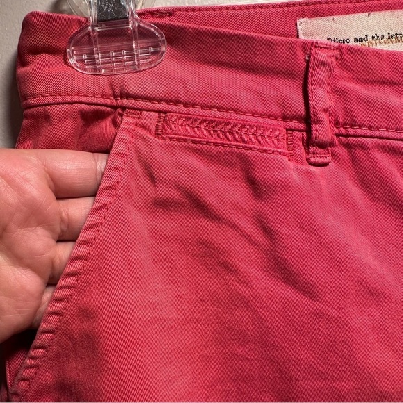 Pilcro Hyphen Low-Rise Chinos Boyfriend Pants Rose/Pink/Red Straight Relaxed 28 - Picture 8 of 16